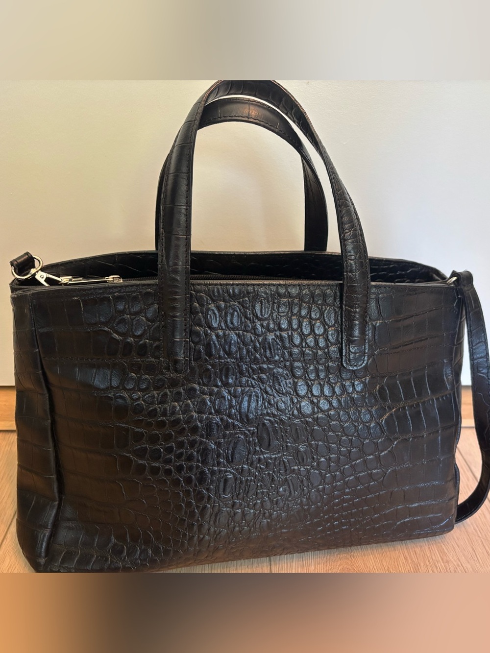 Leather black bag made in Italy